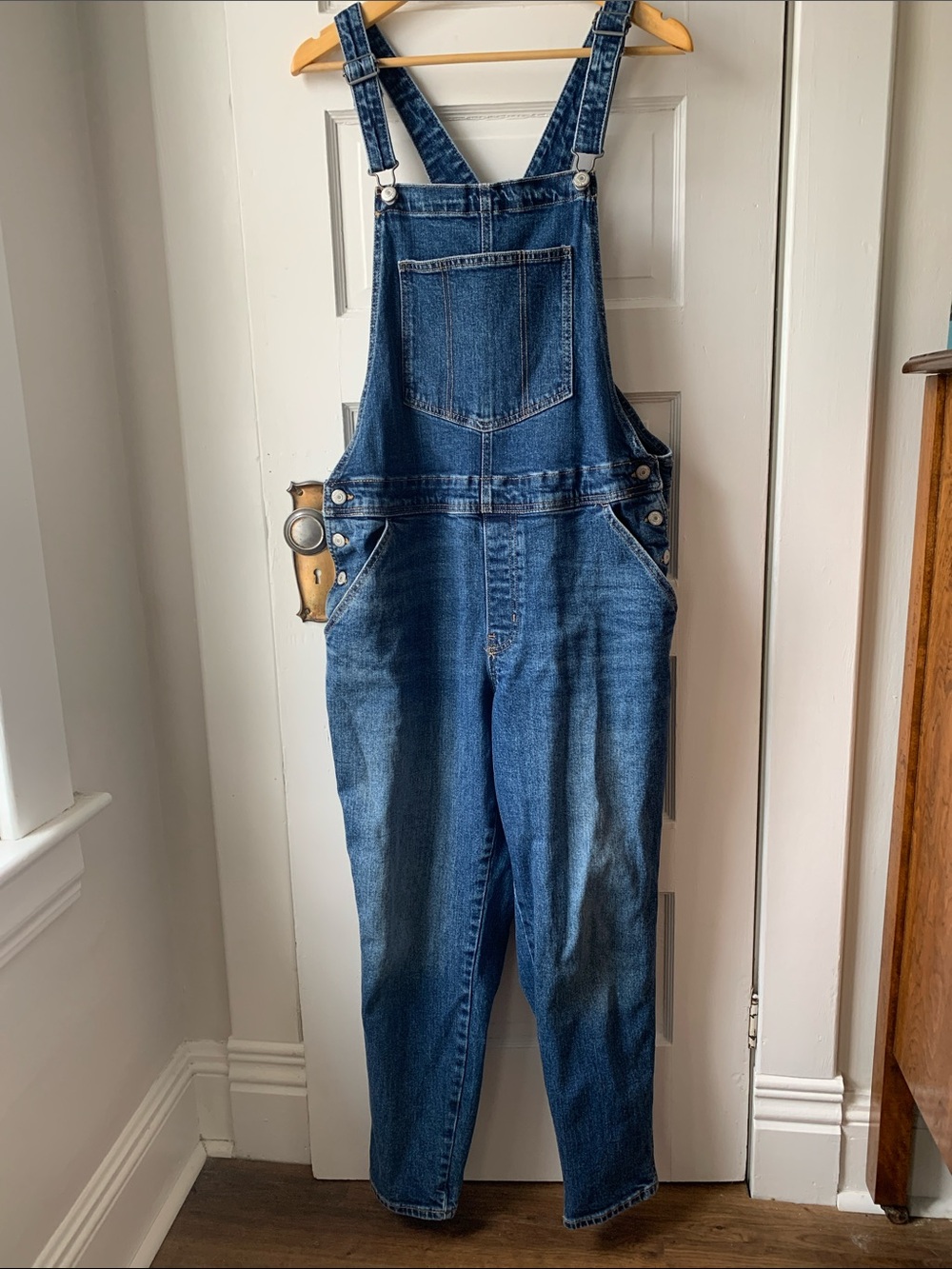 Old Navy Dark Blue Denim Women’s Overalls with Adjustable Straps